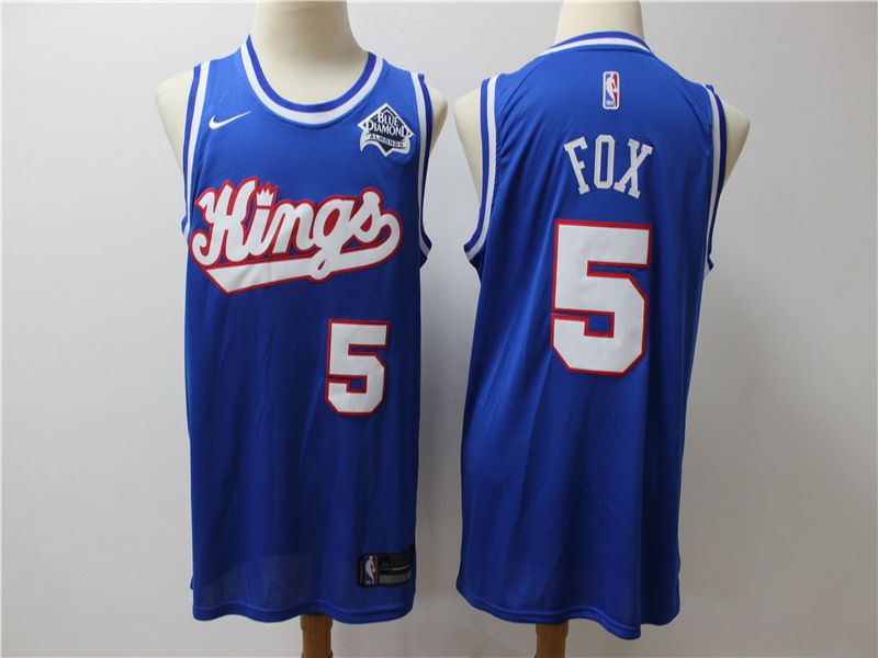 Men Sacramento Kings 5 Fox Blue Game Nike NBA Jerseys